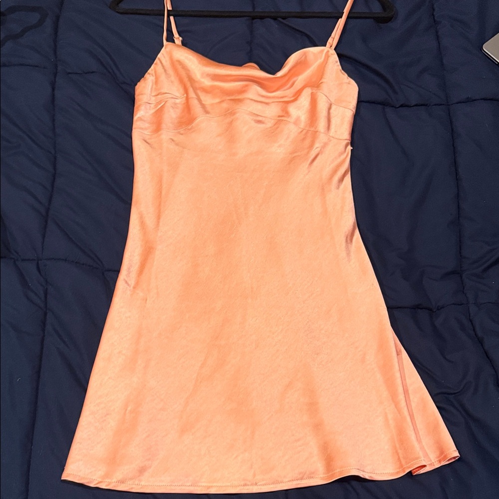 Princess Polly Coral Satin Dress